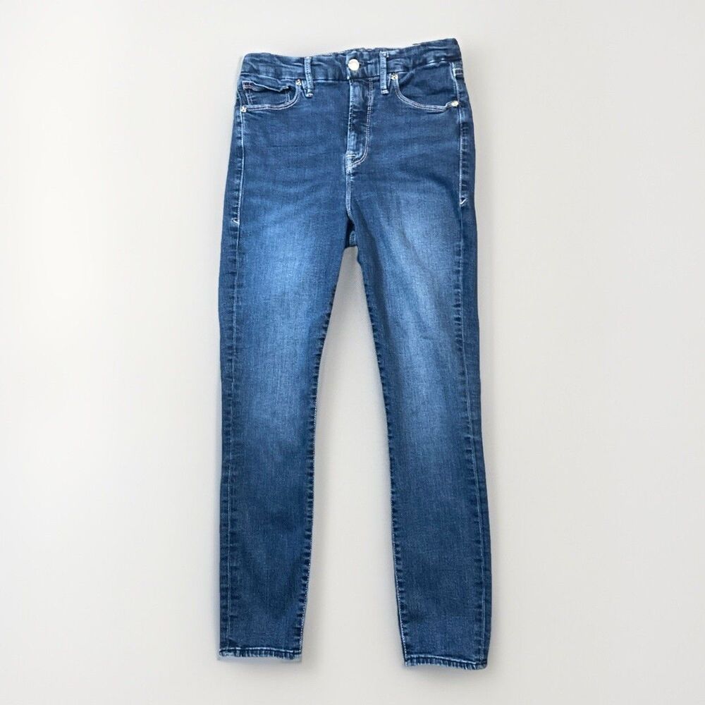 Good American Women's Blue Skinny Jeans Denim Button Zip 5-Pocket Size 8 / 29